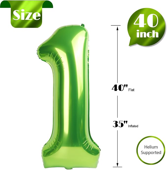 Light Green Number 1 Balloon 40 Inch - Image 5