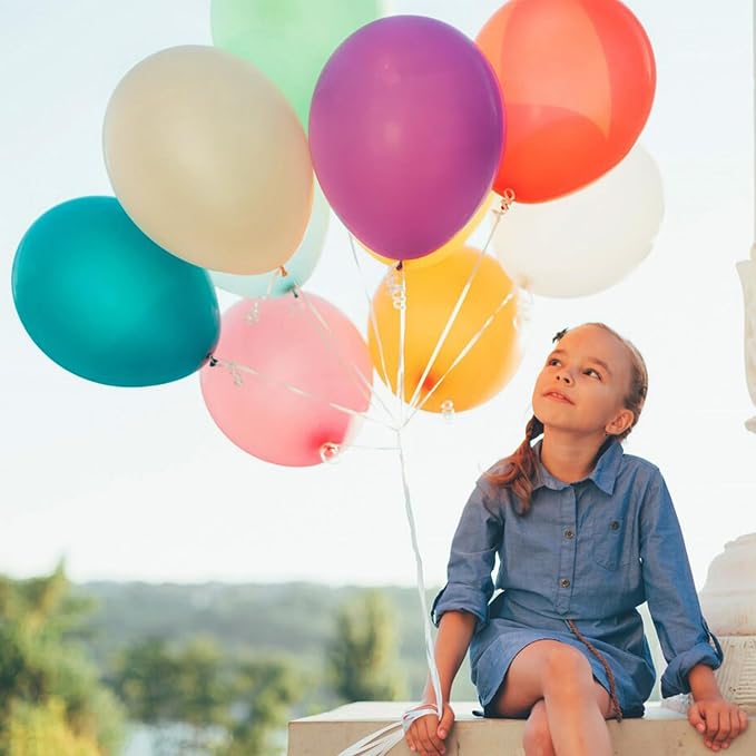 Assorted Rainbow Balloons 30 Pack 18 inch Round Bright Latex Balloons Assorted - Image 7