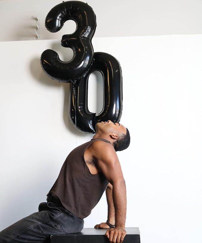 Black 0 Balloon - Image 2