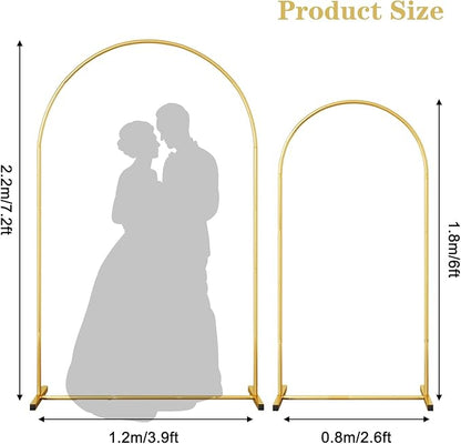 RUBFAC Wedding Arch Backdrop Stand, Metal Balloon Arch Stand | Gold Arch Stand - Image 2