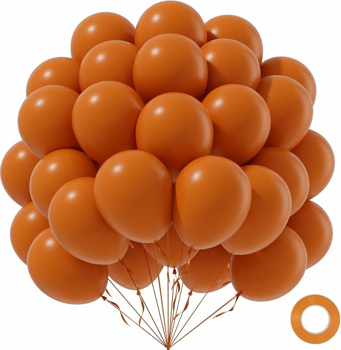 Burnt Orange Balloons 12inch, Burnt Orange Latex Balloons 50pcs Party Balloon by Awenztech
