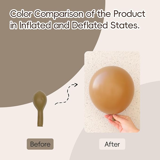 Awenztech 122pcs Brown Latex Balloons in 18 12 10 5 inches | Baby Shower - Image 4