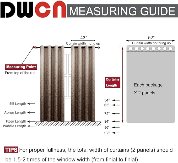 DWCN Ombre Blackout Curtains for Bedroom - Image 8