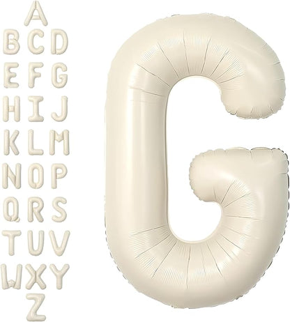 SUWEN 40 Inch Cream Large G Letter Balloons Big Foil Helium A-Z | Jumbo Mylar by SUWEN