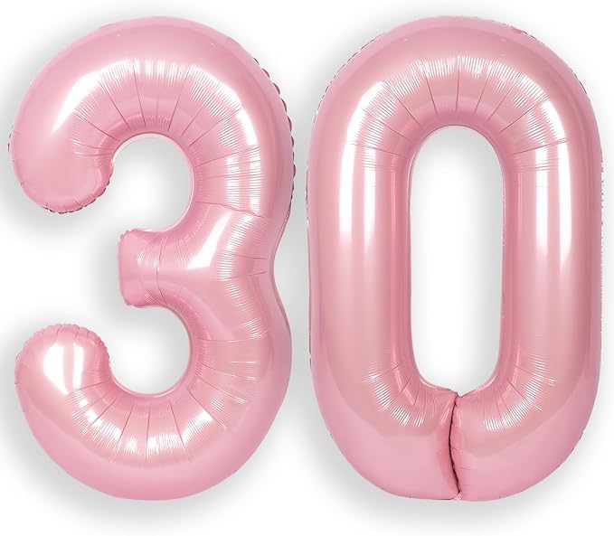 RainbowQ Pink 30 Balloon Number 40 Inch 0-40 Foil Large Balloons | Big Mylar 30 by RainbowQParty