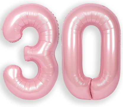 RainbowQ Pink 30 Balloon Number 40 Inch 0-40 Foil Large Balloons | Big Mylar 30 by RainbowQParty