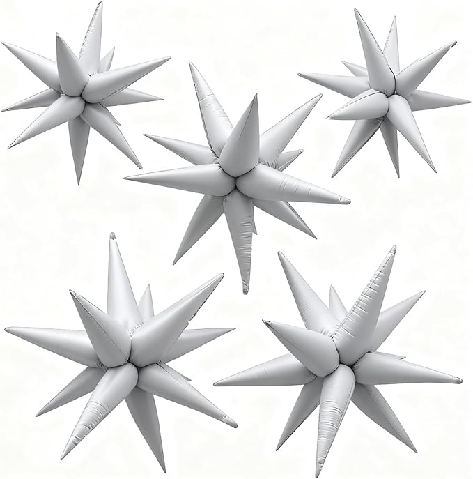 White Star Balloons Foil Explosion Mylar Baloons by BOMSI