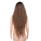 Style Icon 36”Super Long Curly Wig C-Shaped Side Part Lace Wig Afro Baby Hair Synthetic Highlight Blonde Wigs