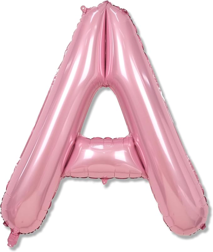 40" Balloon Letter A Pastel Pink, Large Foil Pink Letter Balloons Set A by Lingqiang