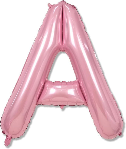 40" Balloon Letter A Pastel Pink, Large Foil Pink Letter Balloons Set A by Lingqiang
