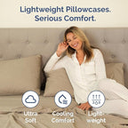 King Pillow Cases Set of 2 - Ultra Soft Hotel Quality Pillowcase Covers - Comfy, Cozy & Wrinkle Free - Shrinkage and Fade Resistant - Machine Washable Pillow Protectors - 2 Piece Set - Heathered Tan