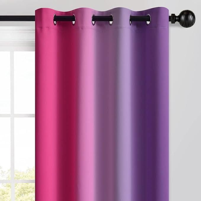 Yakamok Ombre Purple and Pink Curtains - Image 3