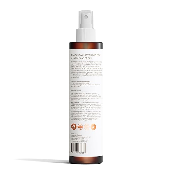 Advanced Trichology HairStem Follicle Stimulating Spray - Clinical Strength Hair Growth Stimulator - Biotin, Saw Palmetto, Hyaluronic Acid 8oz