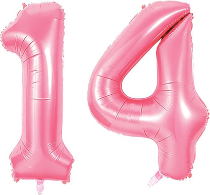 Number 14 Balloons for 14th Birthday Party Decorations, 0-100 Large No.14 by Joycard