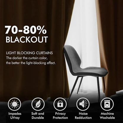 MIULEE Velvet Curtains Chocolate Brown 52 x 108 Inch Length Set of 2 | Extra - Image 4