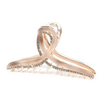 Large Metal Acetate Hair Claw Clips with Rhinestones, Gold Grandient Light Pink Hair Claw Clips for Thick Hair, Strong Hold Non Slip Hair Accessory for Women（Mermaid light Pink）