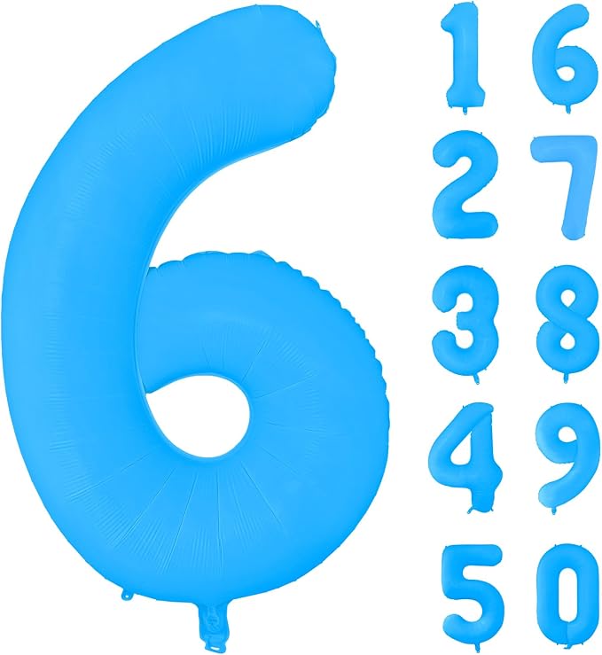 Fluorescent Blue Number Balloon 40 inch Giant Foil Helium Balloons Blue Number by Yeodong