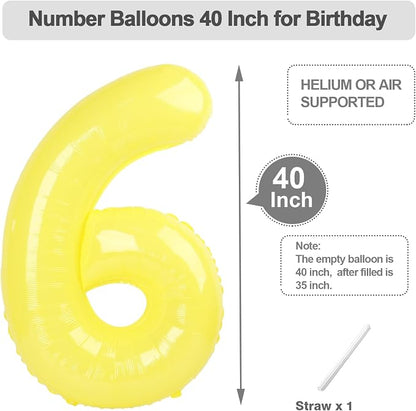 5 Balloon Number 40 Inch for Yellow Birthday Party Decorations | Mix & Match - Image 5