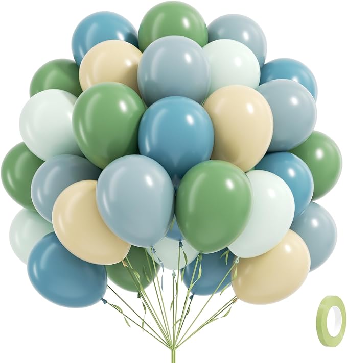 12inch Blue and Green Balloons by Vicduotex