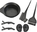 7 Pcs Professional Salon Hair Coloring Dyeing Kit Mixing Bowl, Angled Comb, Hair Dye Color Brush, Earmuffs and Hair Clips