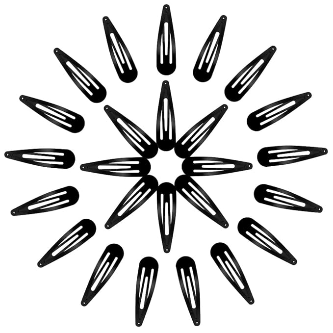 25 Pieces 2.8 Inch Large Snap Hair Clips No Slip Metal Clips Hair Barrettes for Women Hair Pins Hair Accessories Salon Supplies (Black)