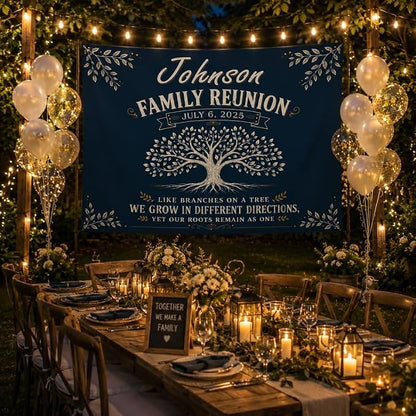 Personalized Family Reunion Banner Tree Design Custom - Image 4