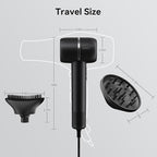 Hair Dryer with Smoothing Comb, 160000RPM High Speed Blow Dryer, Negative Ionic Hair Care, Fast Drying and Less Heat Damage, Thermo-Control Low Noise & Portable with Diffuser, Black