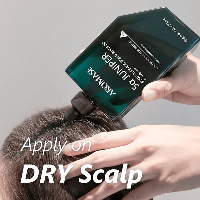 Aromase 5 Juniper Purifying Liquid Shampoo for Dry & Sensitive Scalp, 80 ml - Award Winning Cleanser & Exfoliator for Dandruff, Psoriasis, Dermatitis & Oily Hair