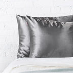 Kitsch Satin Pillowcase, Softer Than Silk Pillow Cases, Cooling Pillow Covers, King Size Pillow Cases Set of 2, Satin Pillowcase with Zipper for Hair, Skin & Quality Sleep, 19"x36" Charcoal, 2pcs