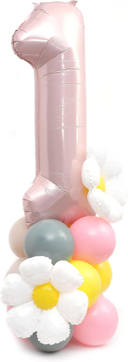 Daisy 1st Birthday Balloon Tower DIY Kit - Image 8