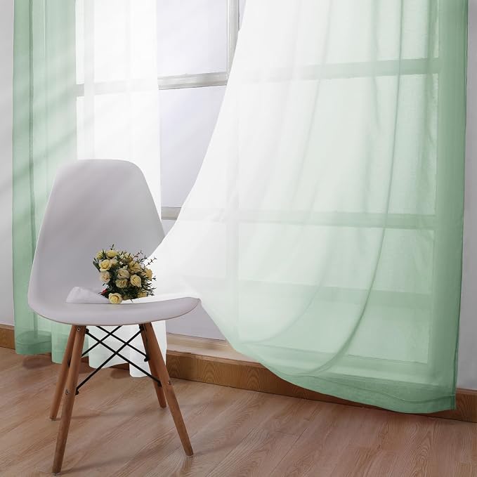 DWCN Ombre Faux Linen Sheer Curtains - Image 7