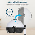 Hooded Hair Dryer, Professional Hood Dryer on Wheels, Sit Under Dryer, Standing Hair Dryer, White