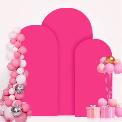 FANPROMS Spandex Arch Cover Set of 3 Hot Pink 4 5 6FT Fuchsia Arch Backdrop - Image 4