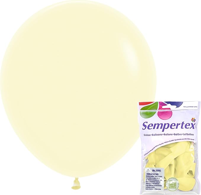 Sempertex Round Pastel Matte Yellow Balloons, 18 Inch, Graduation, Baby Shower by Sempertex