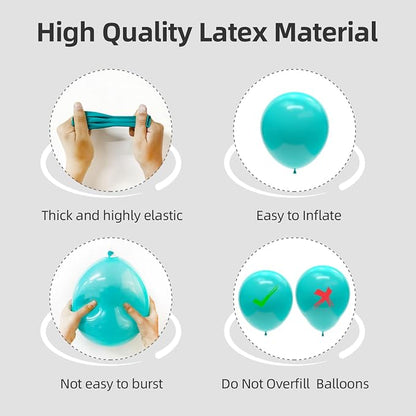 Teal Balloons Different Sizes 135pcs 18 12 10 5 Inch Turquoise Balloons Arch - Image 3