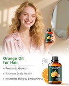 Orange Essential Oil Pure,Mumianhua Natural Sweet Orange Oil for Reed Diffuser, Humidifier, Air Purifier, Skin,Home, Perfumes, Soap, Candles Making, Room Spray, Cleaning 3.38Fl Oz