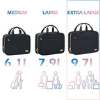 NISHEL Travel Toiletry Bag for women, Portable Hanging Organizer for Family-Sized Shampoo, Conditioner, Brushes Set, Makeup Accessories, Extra Large Size, Black