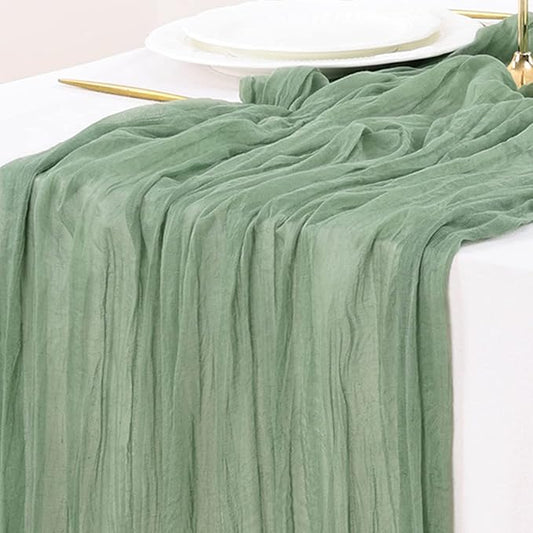Cheesecloth Table Runner Summer Boho Wedding Birthday Party Home Decor | Sage by Socomi