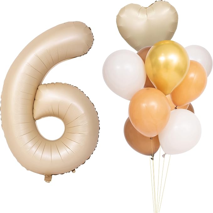 40 In Caramel Number Balloons Helium Foil Mylar latex Balloon Digital 6 | by Exquisitehighqualitypartydecorationstomeetyoureveryneed%EF%BC%81