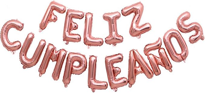 ZHENGYE Letter Balloons Feliz Cumpleanos Rose Gold Balloon Happy Birthday by ZHENGYE