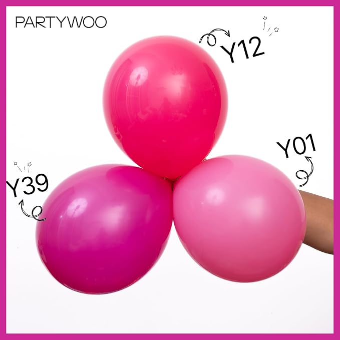 PartyWoo Hot Pink Star Balloons 110pcs Different Sizes 18 12 10 5 Inch Pack 22 - Image 3
