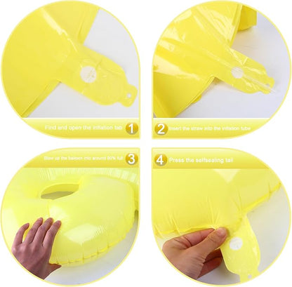 Yellow Number 0 Balloon 40 inch, Balloon numbers party supplies, deco photo - Image 2
