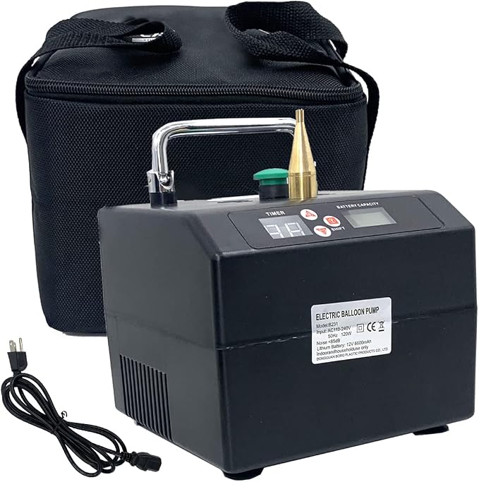 Electric Air Inflator Digital Timer Electric Balloon Inflator Machine, Portable - Image 7
