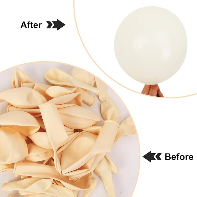 APLANET Ivory White Balloons Different Sizes 18 12 10 5 Inch - Image 5