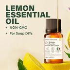 KUKKA Lemon Essential Oils - 0.34 Fl Oz - for Hair, Skin, Diffuser, Aromatherapy & DIY Soap Making Scent