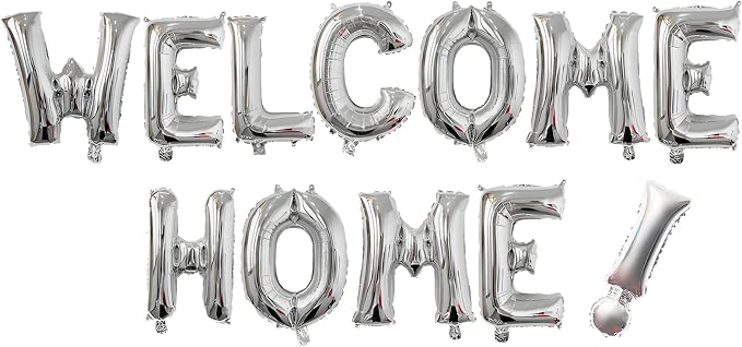 16 Inch Silver Welcome Home Banner Balloon Foil Letter Balloon Anniversary by Unknown