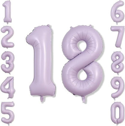 Cream Purple Number 18 Balloon 40 Inch, Foil Digits by Unknown