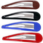 LONEEDY Pack of 10 Large Metal Stoving Varnish Hair Snap Clips,3.5 inch Long No-slip Hair Clips Barrettes For Women and Girls (Blue)