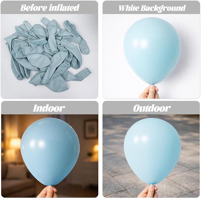 Voircoloria 105pcs Pale Aqua Party Latex Balloons, 12inch | - Image 3