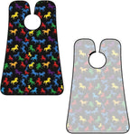 Beard Trimming Catcher Apron, Waterproof Non-Stick Grooming Bib for Shaving, Ideal for Men Dad Father’s Day, Black Colorful Horses Shave Bib
